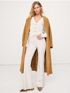 Banana Republic Cream Wide-Leg Trousers